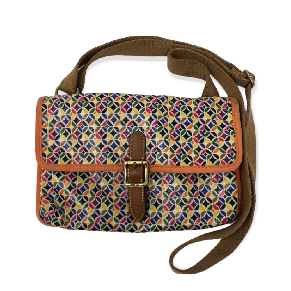 Fossil Keyper Crossbody Bag Coated Canvas Circle … - image 1